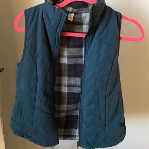 turquoise/plaid vest NEVER WORN
